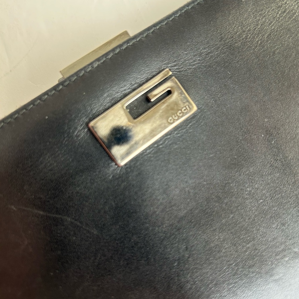 Gucci Leather Vintage Wallet With Coin Purse Black - Picture 11 of 13
